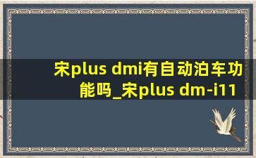 宋plus dmi有自动泊车功能吗_宋plus dm-i110有自动泊车功能